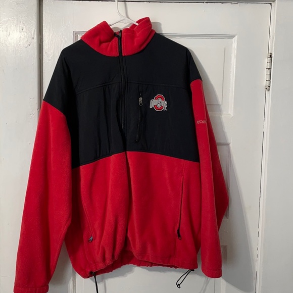 Men’s Ohio State Fleece W/ Zipper Red & Black 2XL
